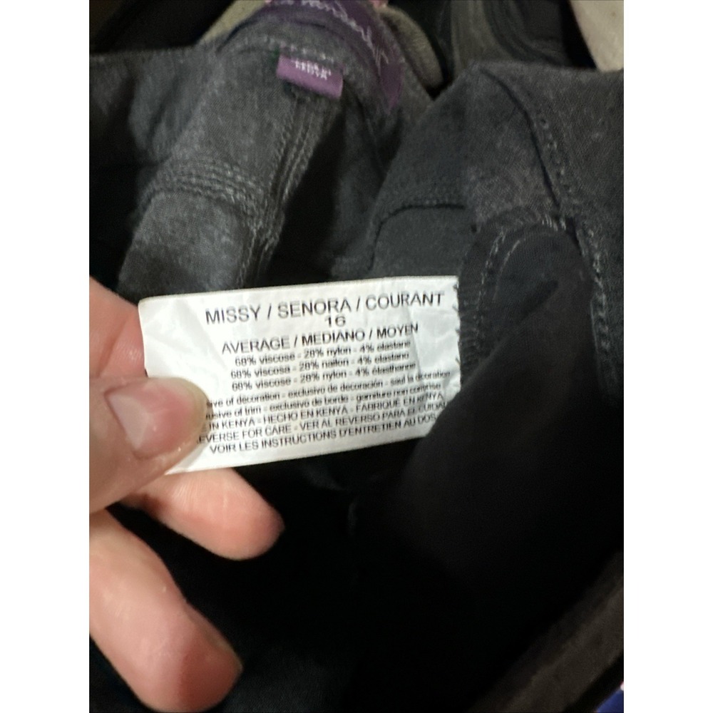 Gloria Vanderbilt Khaki Unltd Pants Woman 16 Grey Mid Rise Stretch Outdoor Work - Picture 13 of 16